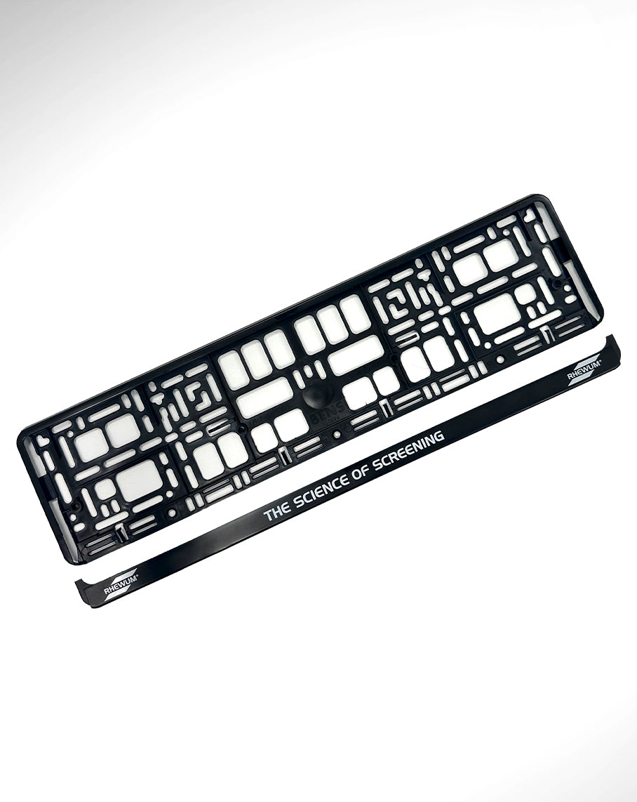 RHEWUM Kennzeichenhalter mit "THE SCIENCE OF SCREENING"